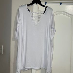 Lane Bryant White Short Sleeve Top Size 26/28